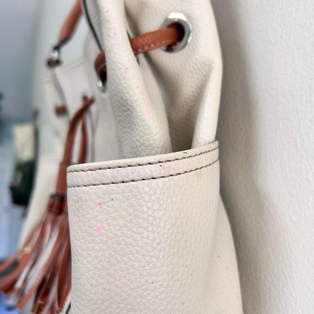 Tingnanello Cream and Brown Women's Tote Bag - Picture 4 of 6
